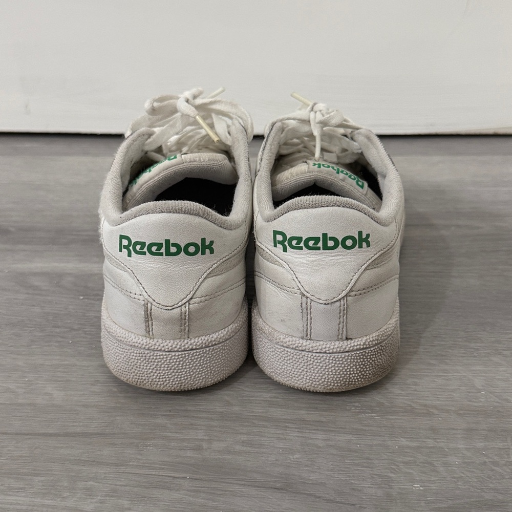 Reebok White with Green C85 Sneakers - Picture 5 of 7